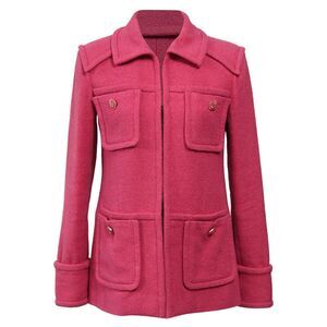 Chanel Four-Pocket Hook and Eye Jacket in Pink Cotton Tweed